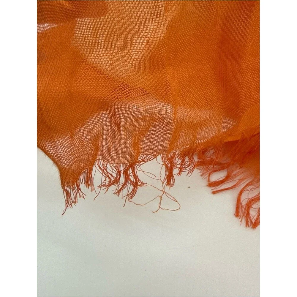 Unbranded Orange Ombre Scarf Accessory Overlay Shawl Fringe Boho Beach